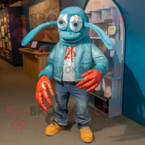 Turquoise Lobster mascotte...