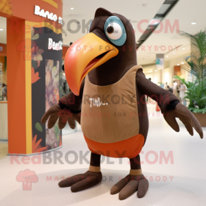 Brun Toucan maskot drakt...