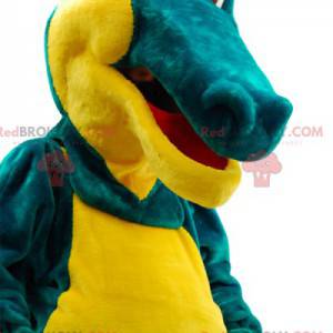 Veldig komisk grønn og gul krokodille maskot. - Redbrokoly.com