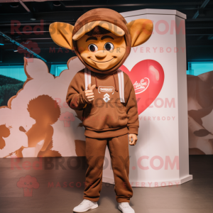 Brun Amor maskot kostume...