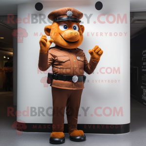 Rust Police Officer mascot costume character dressed with a Jeggings and Gloves