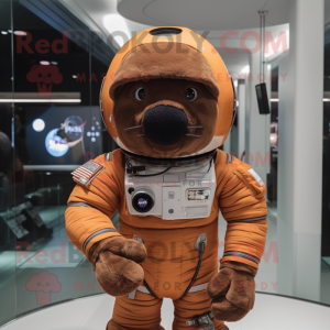 Bruine astronaut mascotte...