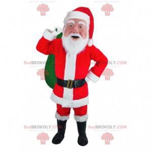 Maskotka Świętego Mikołaja ubrana w czerwony i biały -