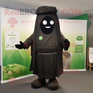 Black Corned Beef And Cabbage mascot costume character dressed with a Hoodie and Tie pins