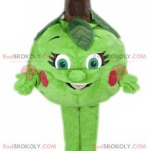 Mascot pequeña manzana verde. Disfraz de manzana -