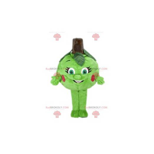 Mascot pequeña manzana verde. Disfraz de manzana -