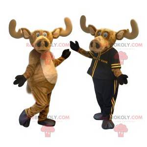 Caribou mascot with a big muzzle. Caribou costume -