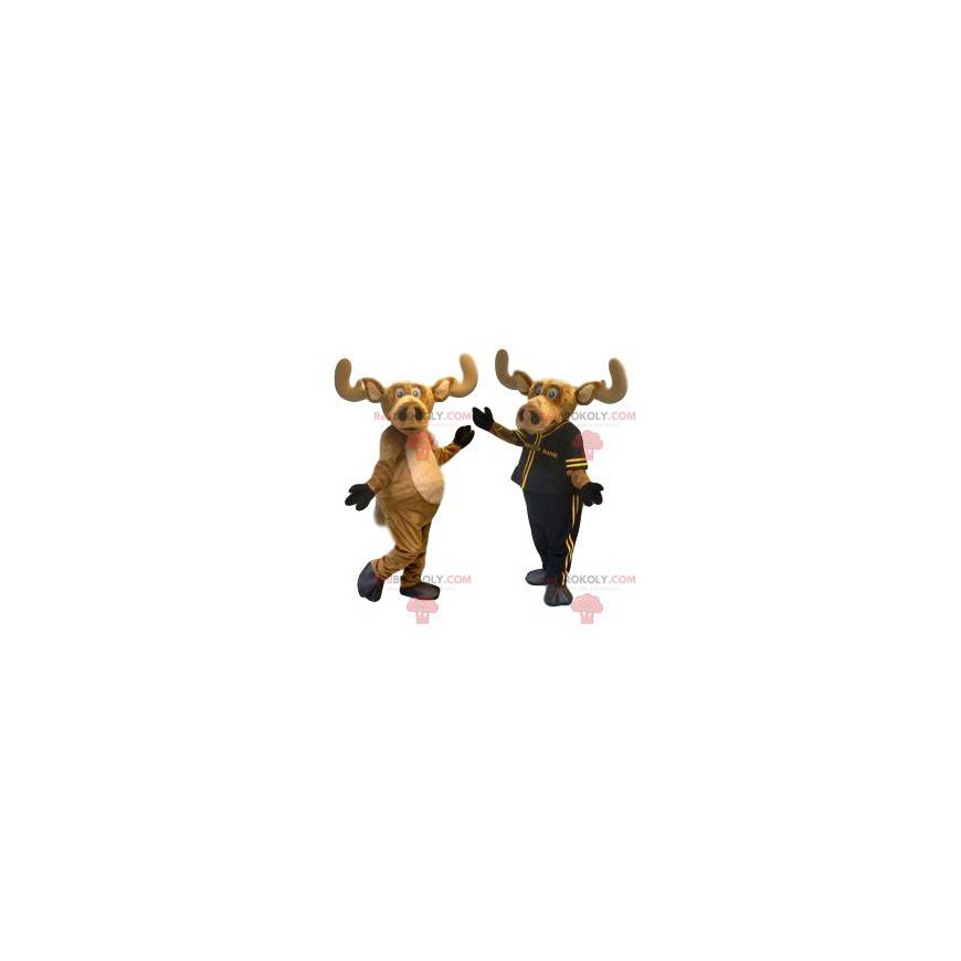 Caribou mascot with a big muzzle. Caribou costume -