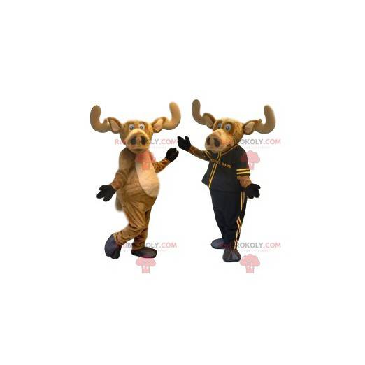 Caribou mascot with a big muzzle. Caribou costume -