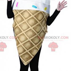 Mascote de casquinha de sorvete com pérolas coloridas -