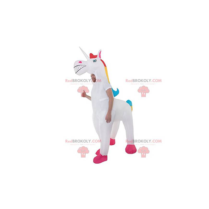 Mascote unicórnio e sua juba de arco-íris - Redbrokoly.com Mascote unicórnio e sua juba de arco-íris - Redbrokoly.com