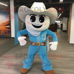 Himmelblå Cowboy maskot...