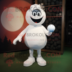 Hvid golfbold maskot...