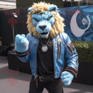 Sky Blue Lion mascotte...