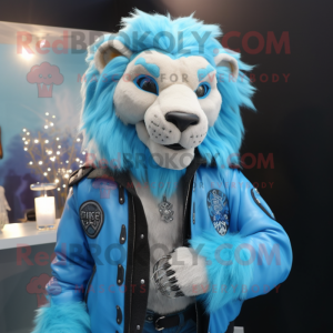 Sky Blue Lion mascotte...