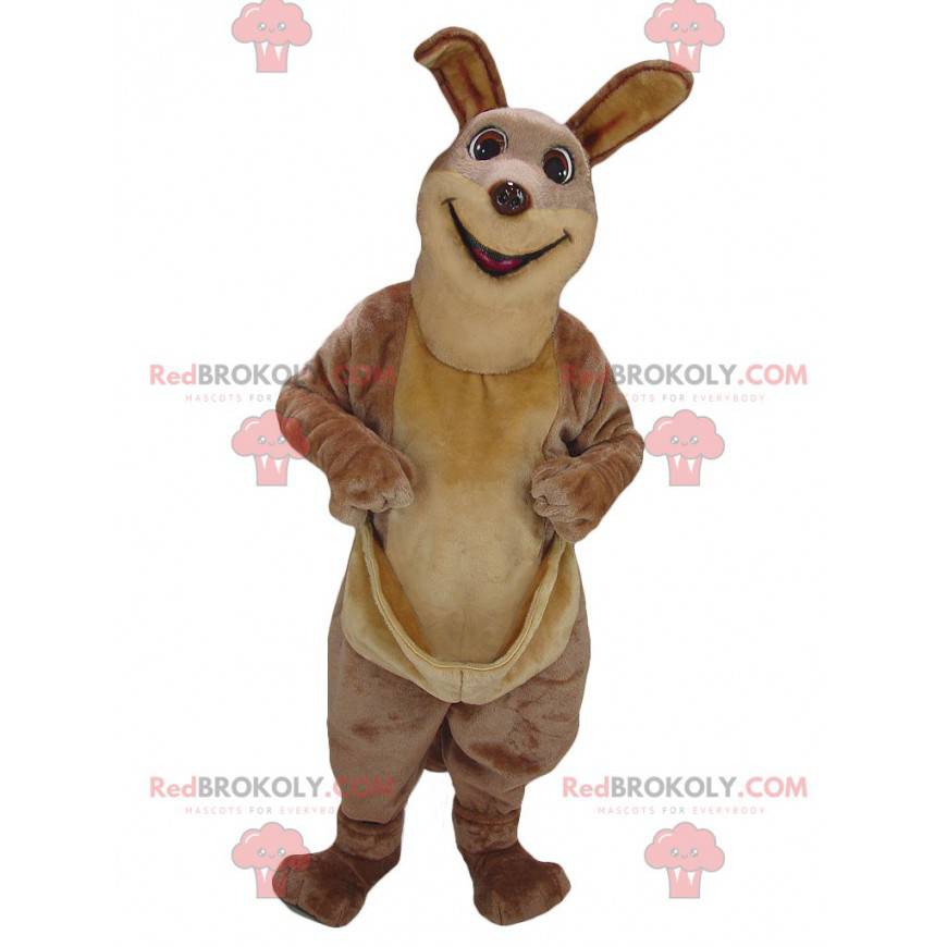 Grappige en realistische bruine kangoeroe-mascotte -