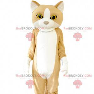 Mascotte gatto con bellissimi occhi gialli. Costume da gatto -