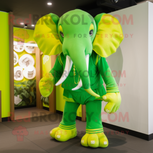 Lime Green Elephant maskot...