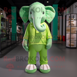 Lime Green Elephant maskot...