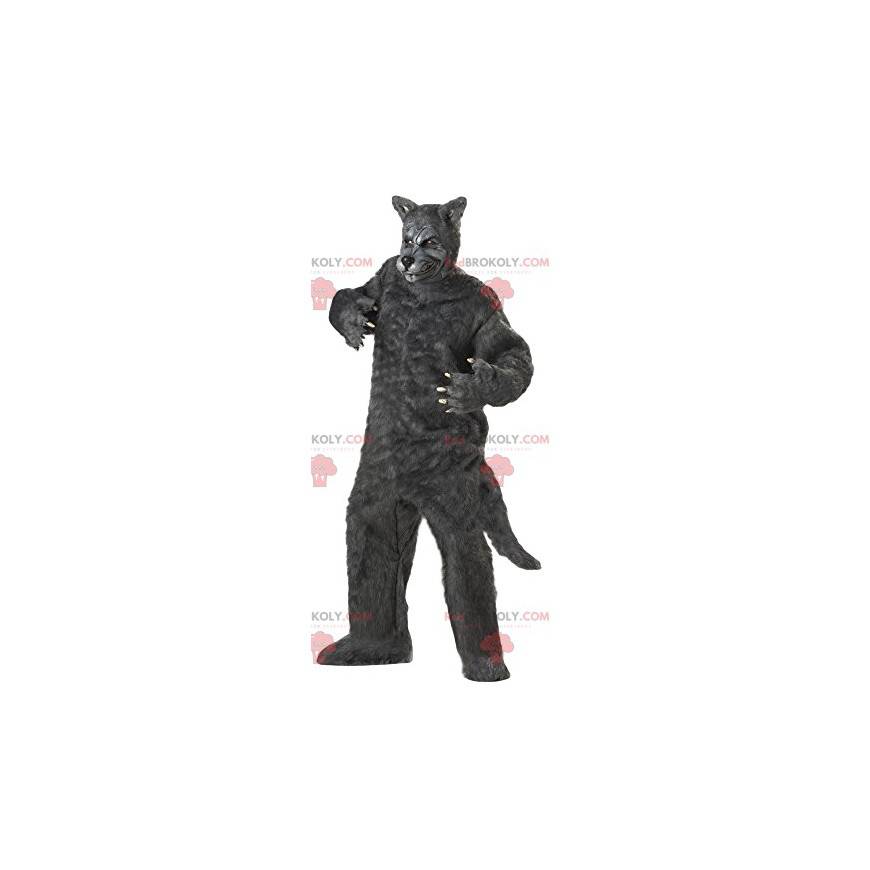 Terrifying gray wolf mascot. Wolf costume - Redbrokoly.com