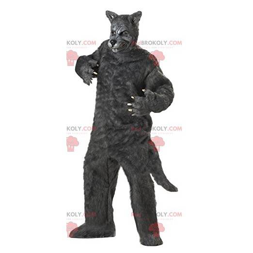 Terrifying gray wolf mascot. Wolf costume - Redbrokoly.com