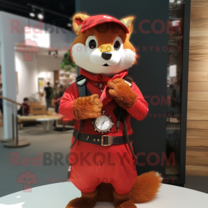 Red Weasel maskot kostume...