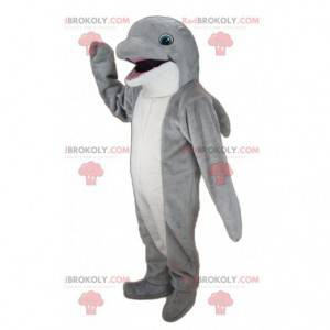 Mascotte de dauphin gris et blanc géant - Redbrokoly.com