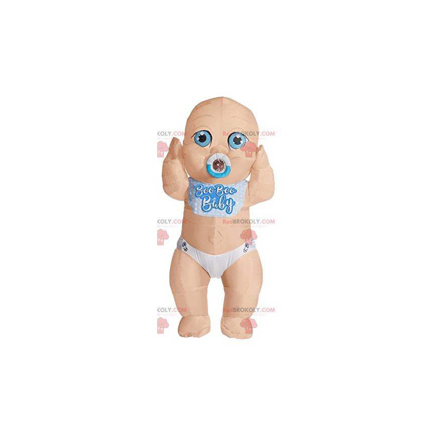 Baby mascot with beautiful blue eyes. Baby costume -