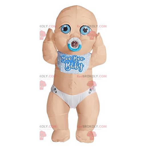 Baby mascot with beautiful blue eyes. Baby costume -