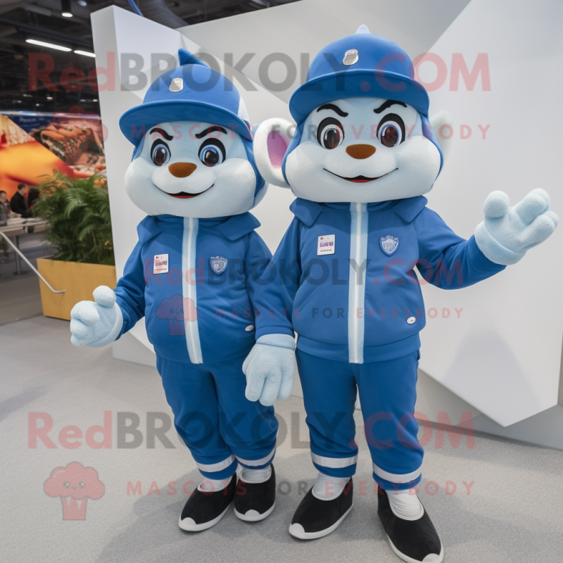 nan Pair Of Ice Skates mascot costume character dressed with a Overalls and Berets nan Pair Of Ice Skates mascot costume character dressed with a Overalls and Berets
