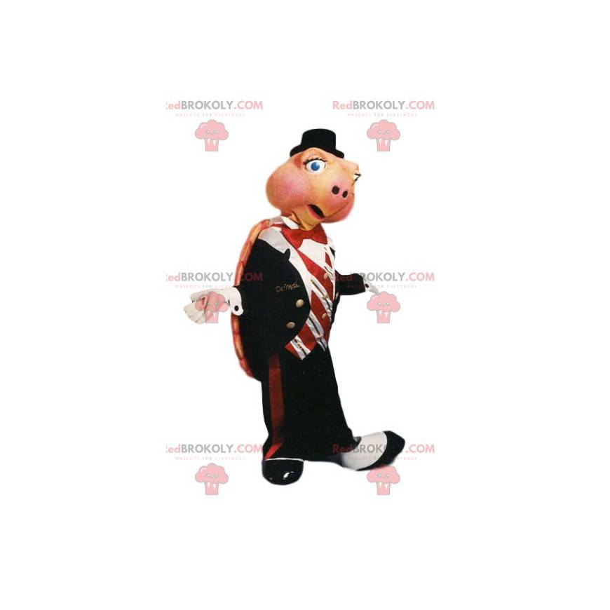 Schildkrötenmaskottchen mit Krawattenanzug - Redbrokoly.com