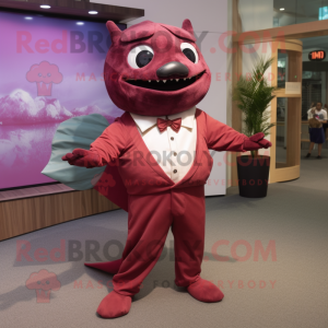 Maroon Tuna maskot kostume...