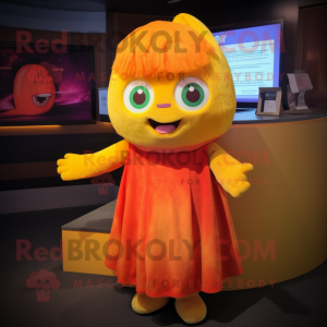 Oransje regnbuemaskot drakt...