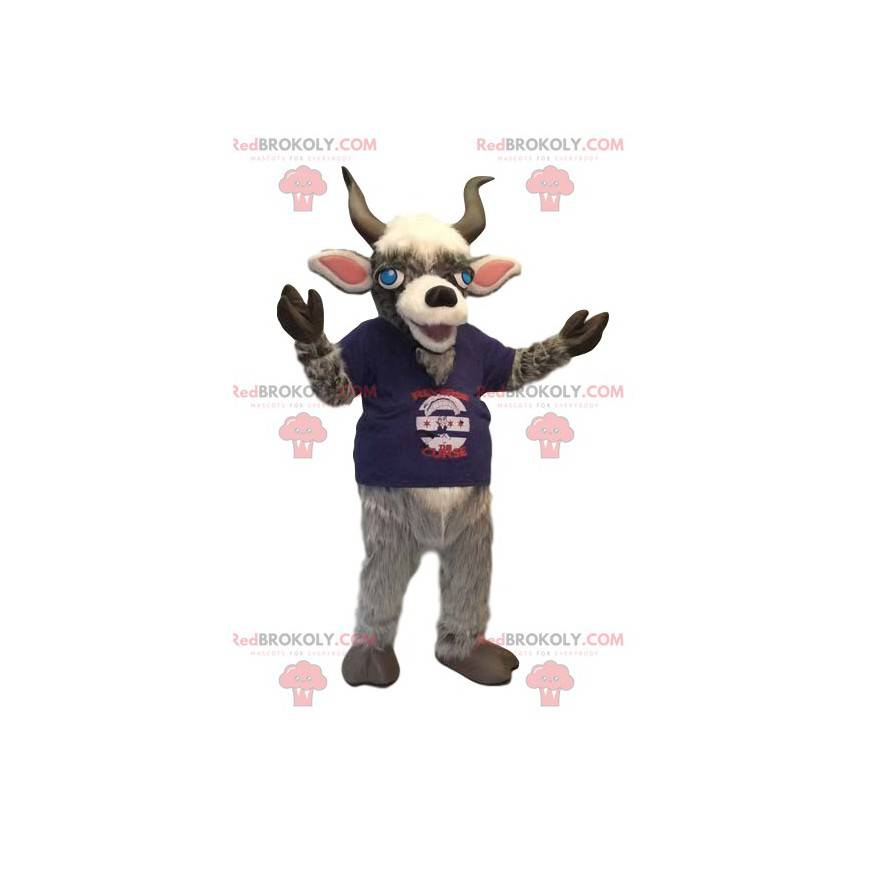 Maskot berana s modrým dresem. Beran kostým - Redbrokoly.com Maskot berana s modrým dresem. Beran kostým - Redbrokoly.com