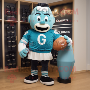 Cyan Guinness maskot drakt...