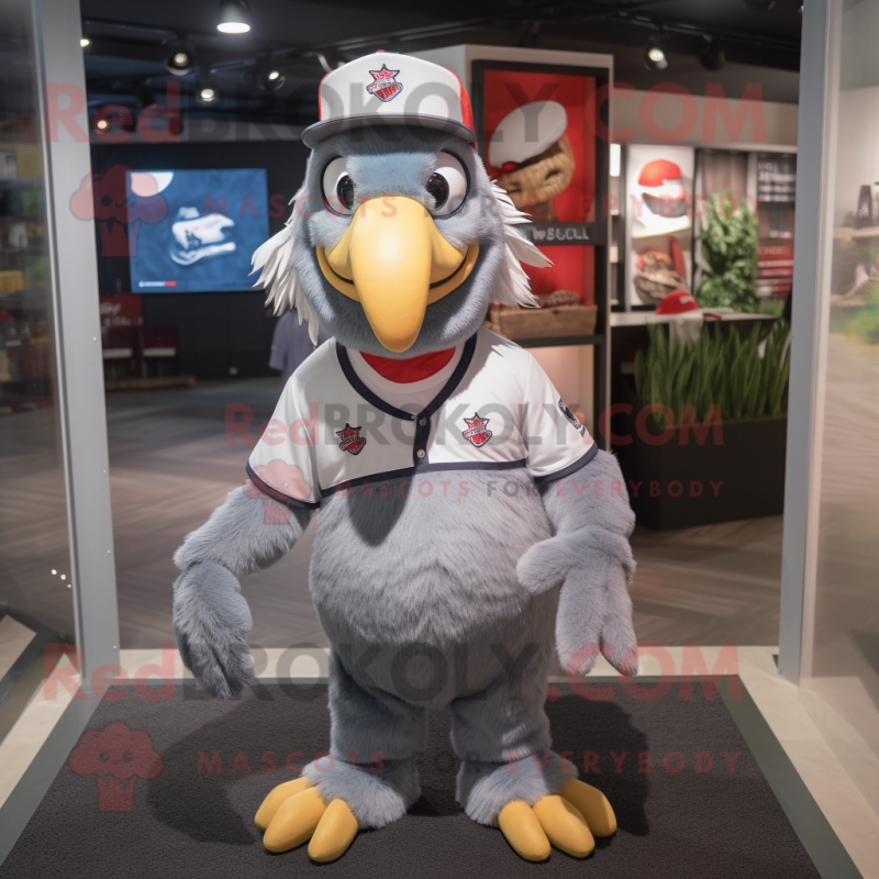 Gray Roosters mascot costume character dressed with a Polo Tee and Beanies