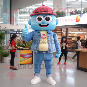 Sky Blue Hamburger mascotte...