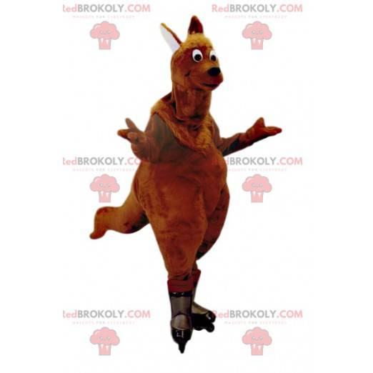 Mascote kangoourou marrom com rolinhos - Redbrokoly.com