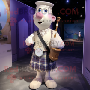 Witte doedelzak mascotte...
