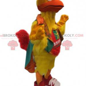 Neongul kycklingmaskot. Kycklingdräkt - Redbrokoly.com