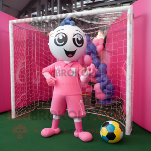 Rosa Fußballtor Maskottchen...