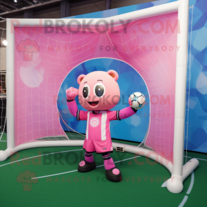 Rosa Fußballtor Maskottchen...