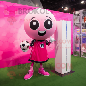 Roze voetbalgoal mascotte...