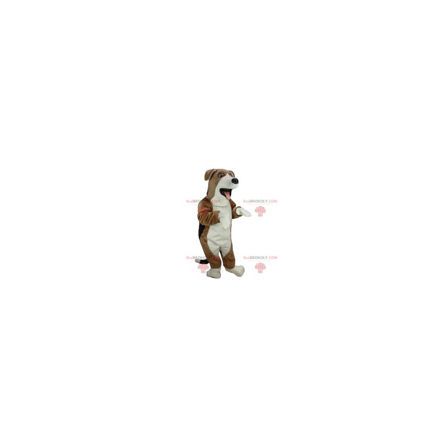 Super pěkný bílý a hnědý psí maskot - Redbrokoly.com Super pěkný bílý a hnědý psí maskot - Redbrokoly.com