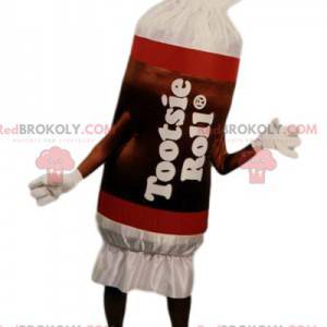 Mascotte caramelle rosse e bianche. Costume di caramelle -