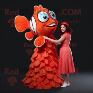 Red Clown Fish maskot drakt...