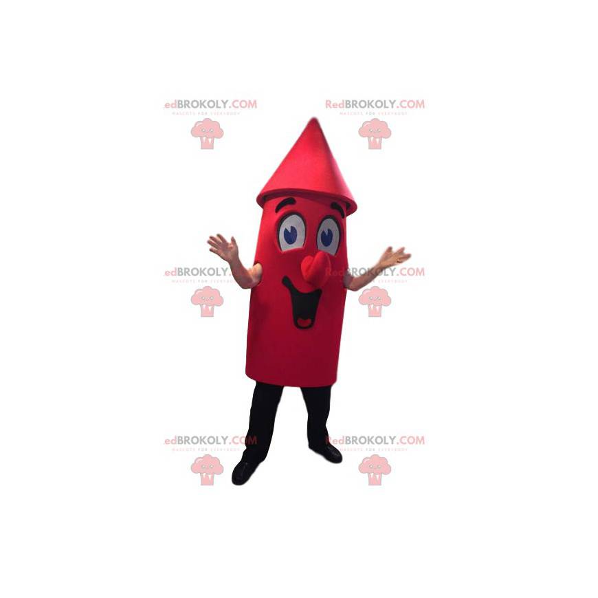 Mascotte de fusée rouge super souriante - Redbrokoly.com