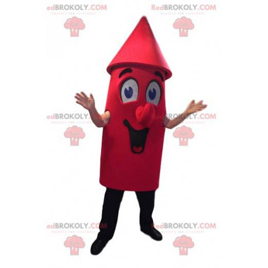 Mascote foguete vermelho super sorridente - Redbrokoly.com