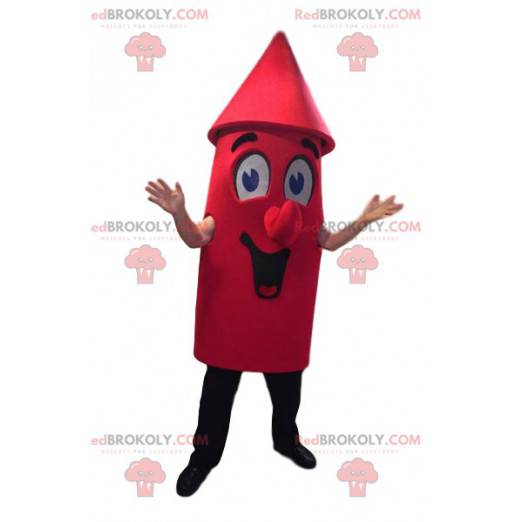 Mascotte de fusée rouge super souriante - Redbrokoly.com