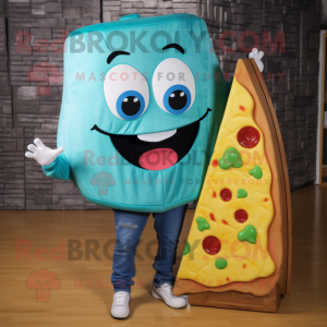 Turkis Pizza Slice maskot...
